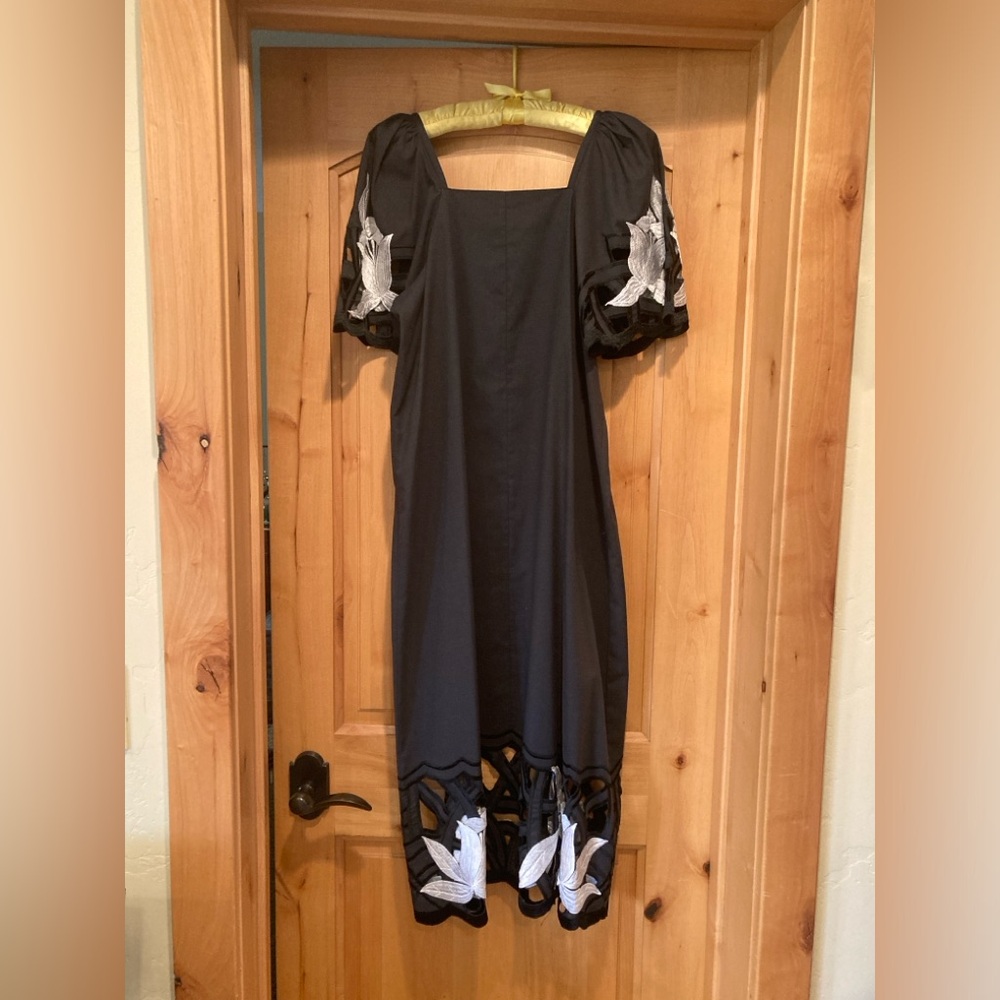 Vintage black and white embroidered dress